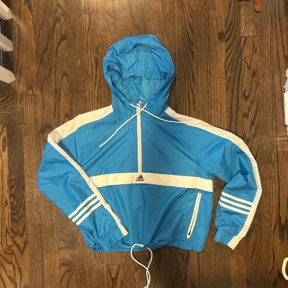 Adidas Blue and White Women's Jacket
